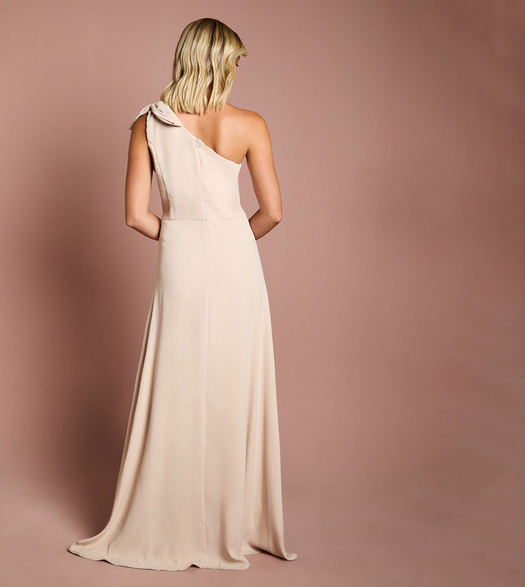 Teen Coast One Shoulder Bow Bridesmaids Dress