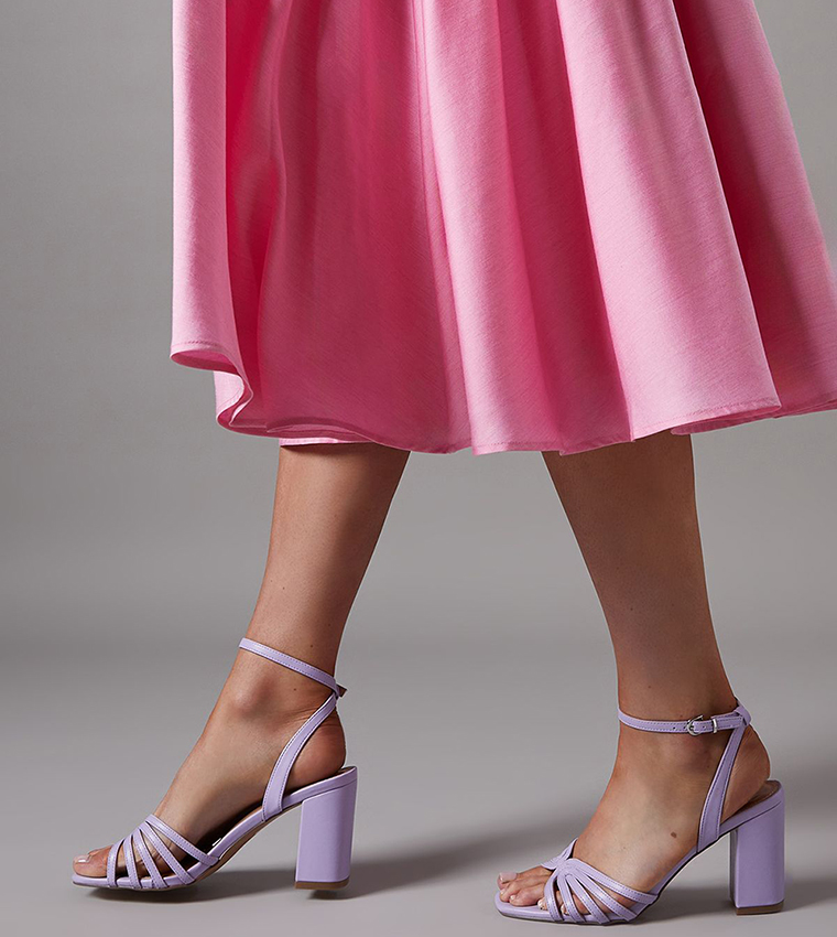 صندل كعب جلد صناعي