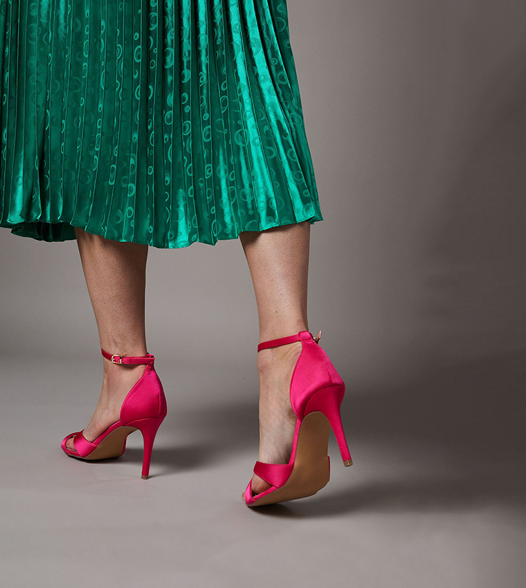 CADENZA Satin Cross Strap High Stiletto Heel Sandals