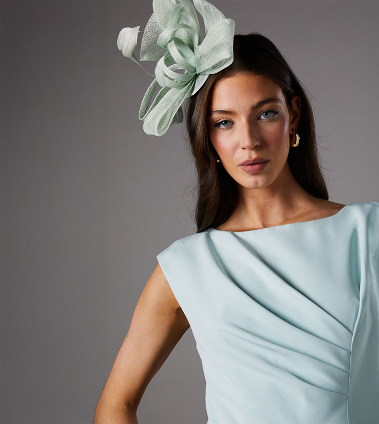 Ruffled Peplum Crepe Midi Dress