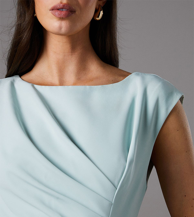 Ruffled Peplum Crepe Midi Dress