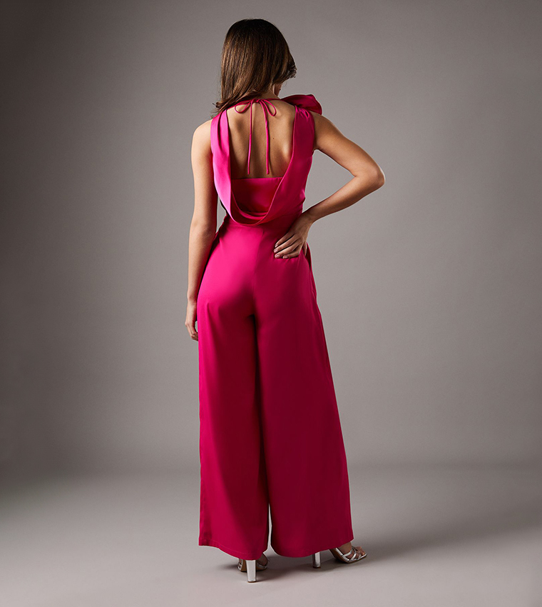 Corsage Cowl Back Jumpsuit