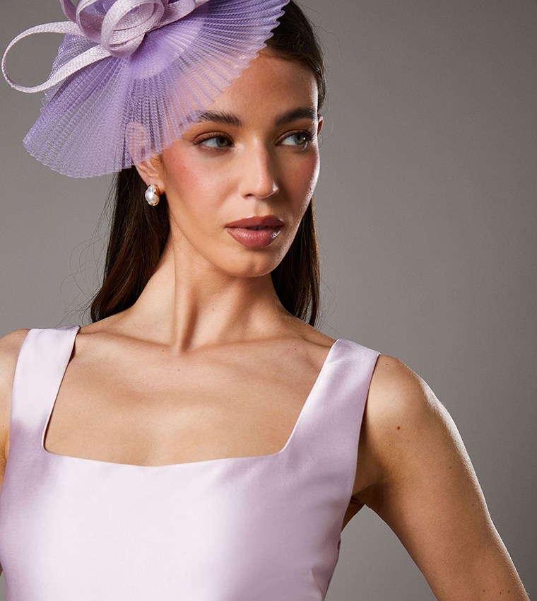 Petite Belted Twill Midi Dress