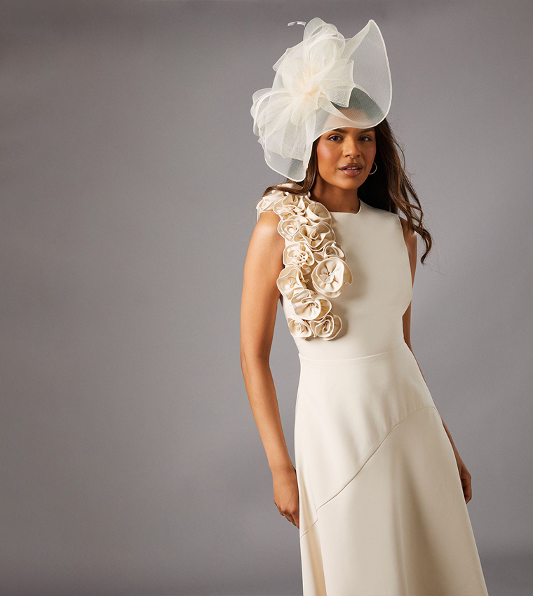 Petite 3D Corsage High Low Dress
