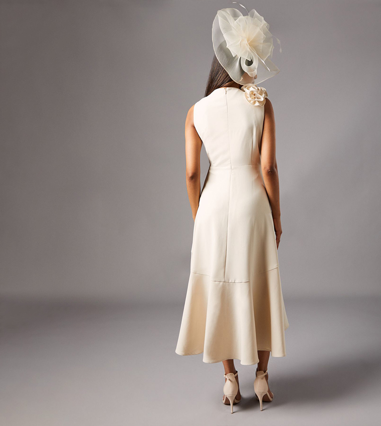 Petite 3D Corsage High Low Dress