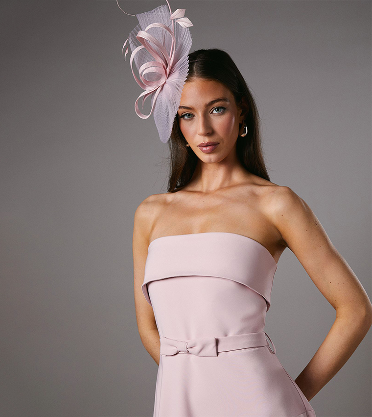 Bandeau Bow Waist Midi Dress