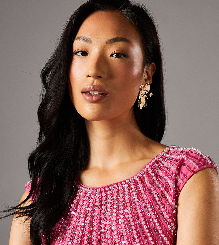 Embellished Bodice Pleat Jumpsuit