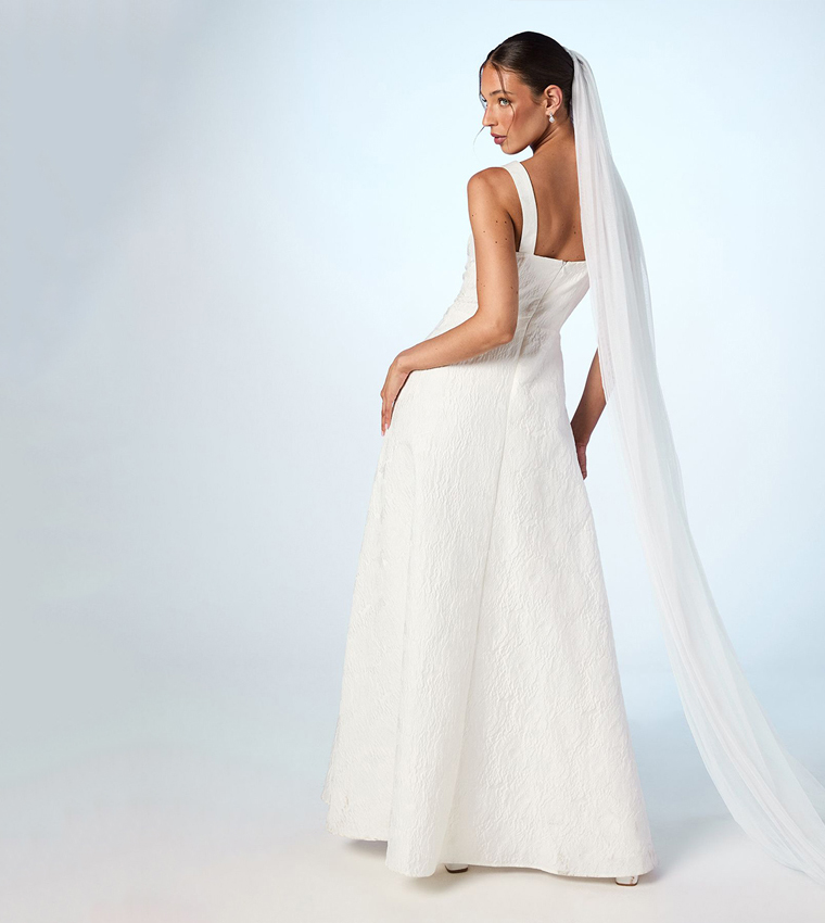 Sweetheart Full Skirted Jacquard Wedding Dress