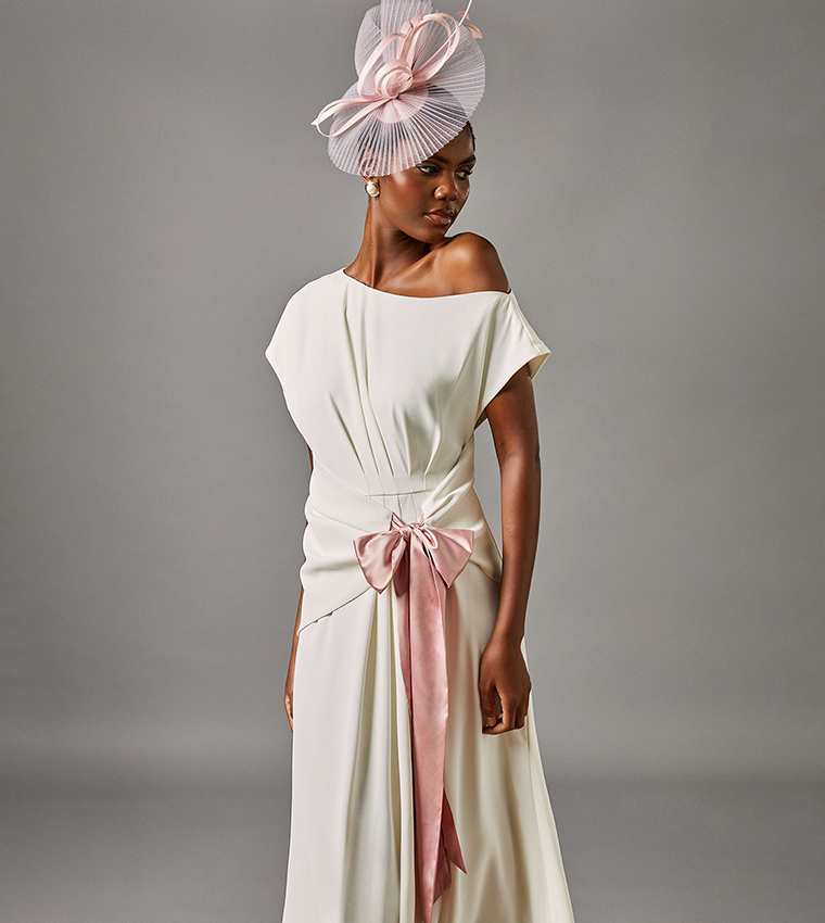 Asymmetric Wrap Midi Dress