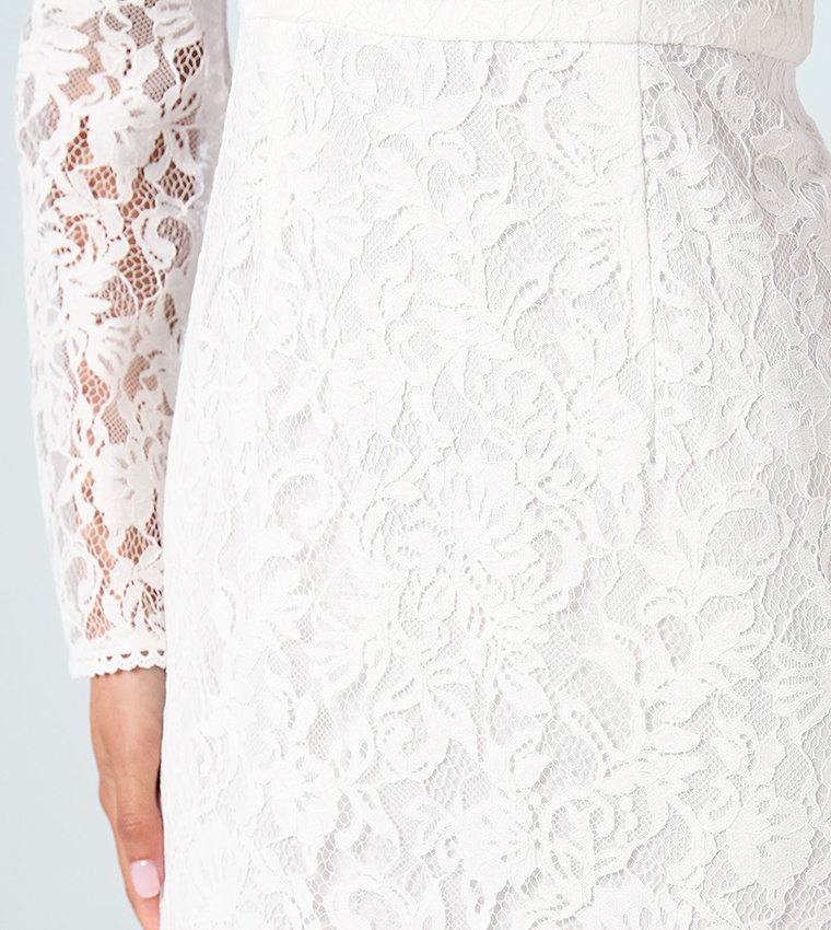 Lace Flare Sleeves Maxi Wedding Dress