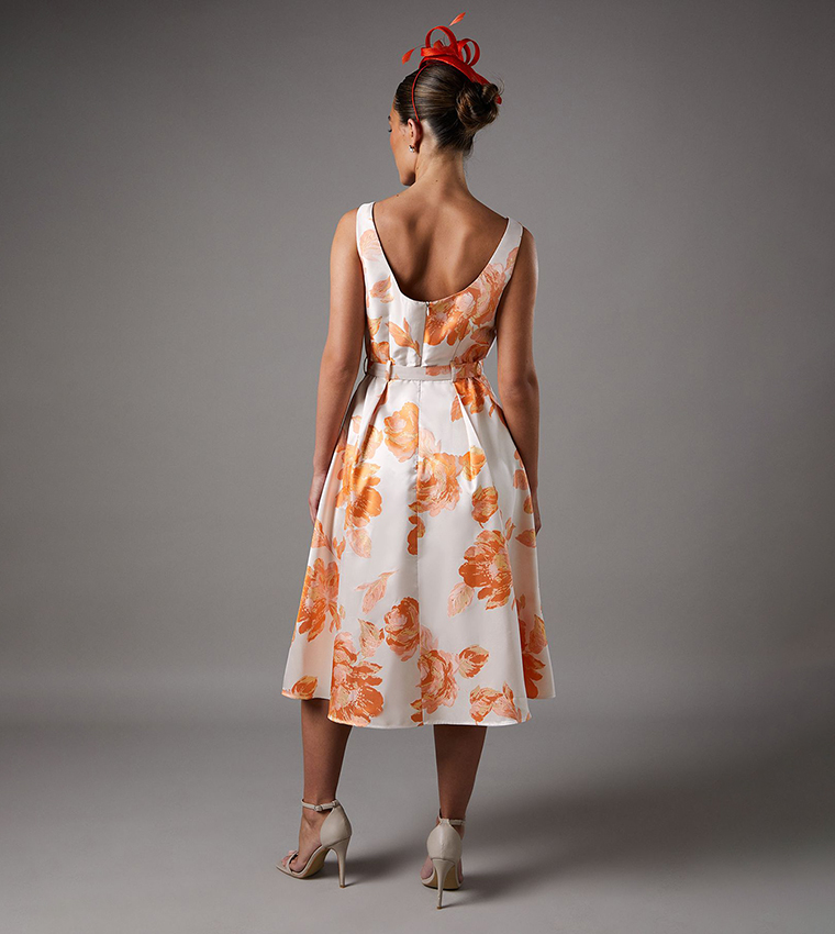 Jacquard Flared Midi Dress
