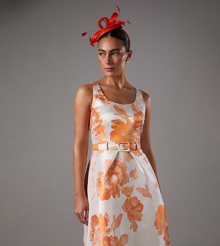Jacquard Flared Midi Dress