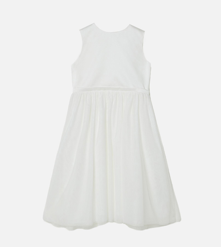 Tulle Skirt Bow Back Flowergirl Dress