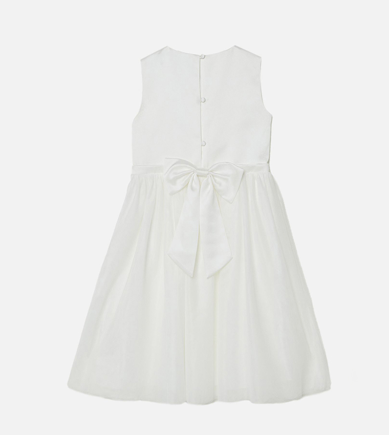 Tulle Skirt Bow Back Flowergirl Dress