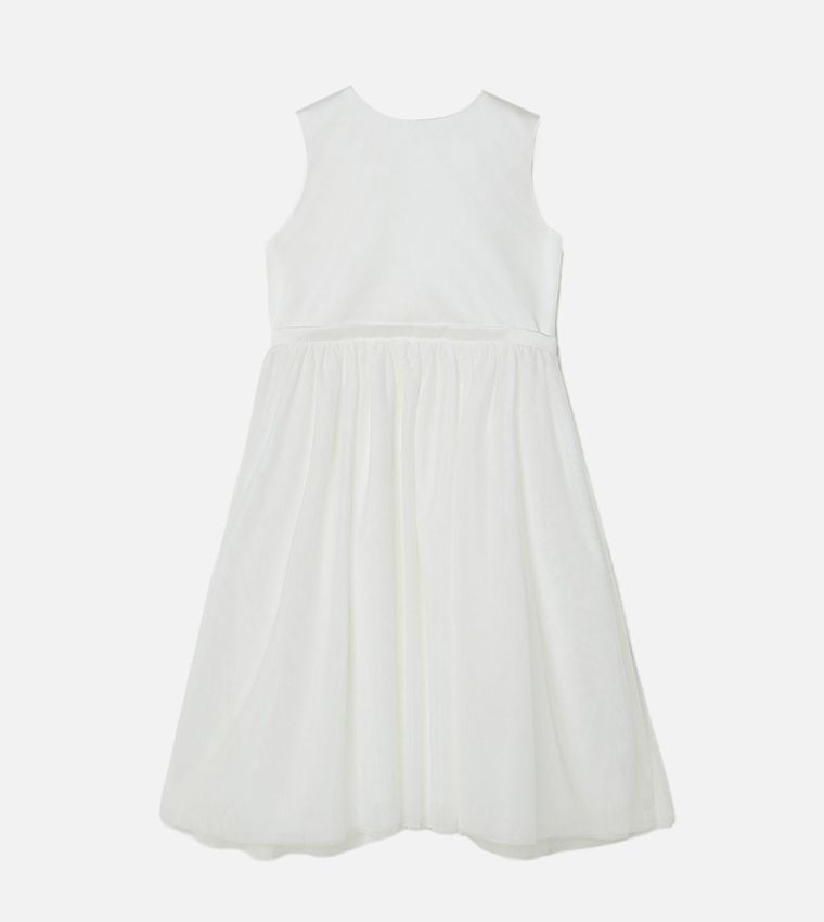 Tulle Skirt Bow Back Flowergirl Dress