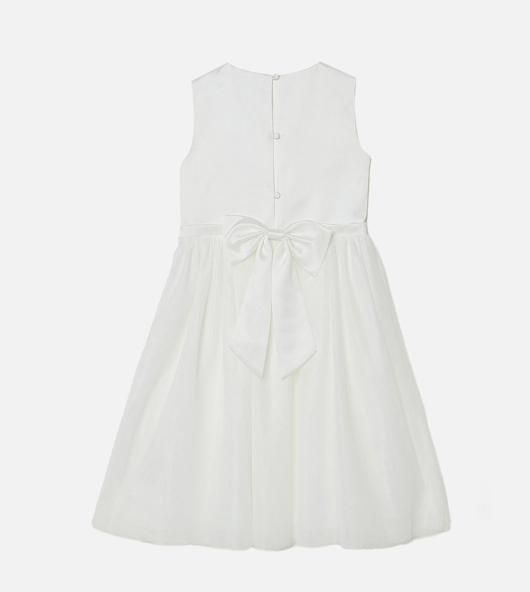 Tulle Skirt Bow Back Flowergirl Dress