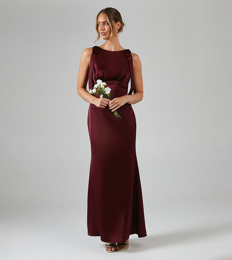 Coast Honoured Petite Sleeveless Satin Maxi Bridesmaid Dress