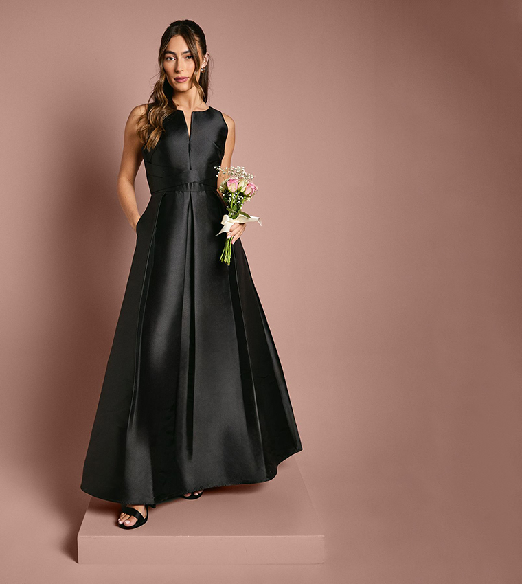 فستان ماكسي بياقة نوتش للوصيفات العروس