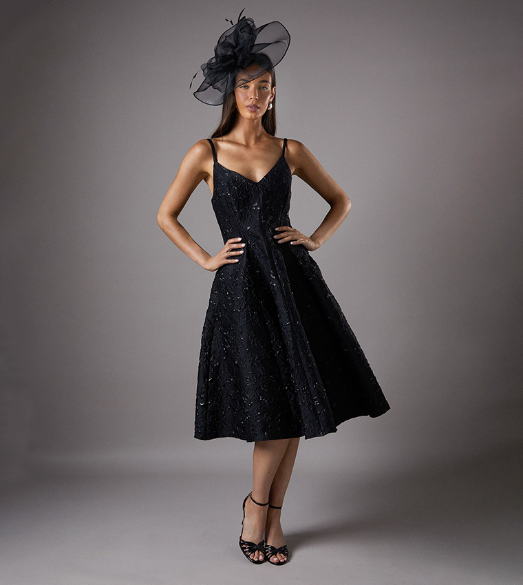 Jacquard Cami Midi Dress