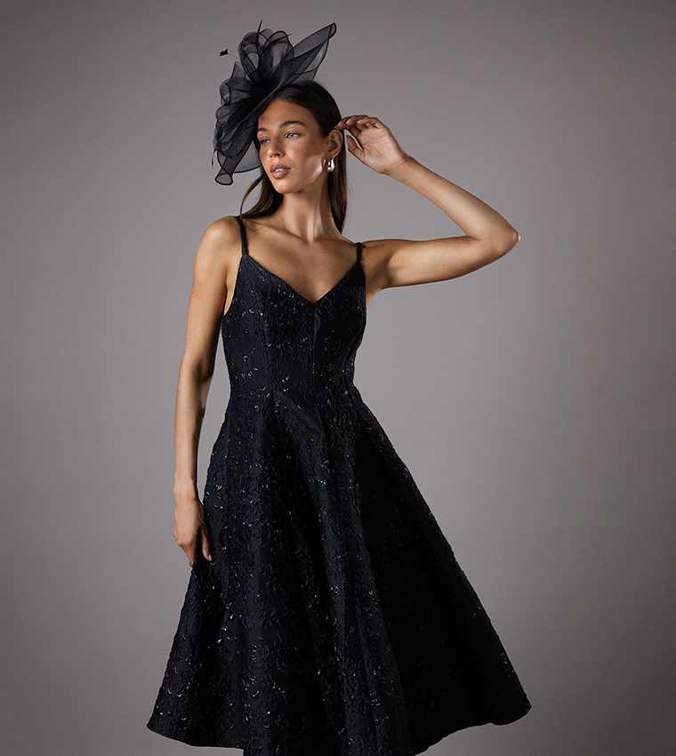 Jacquard Cami Midi Dress