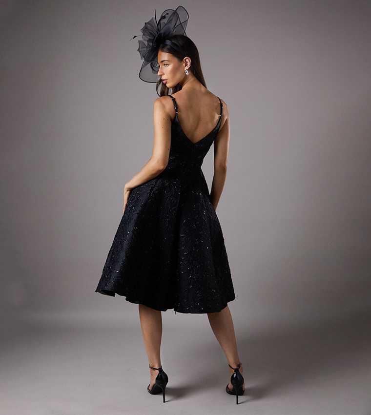 Jacquard Cami Midi Dress