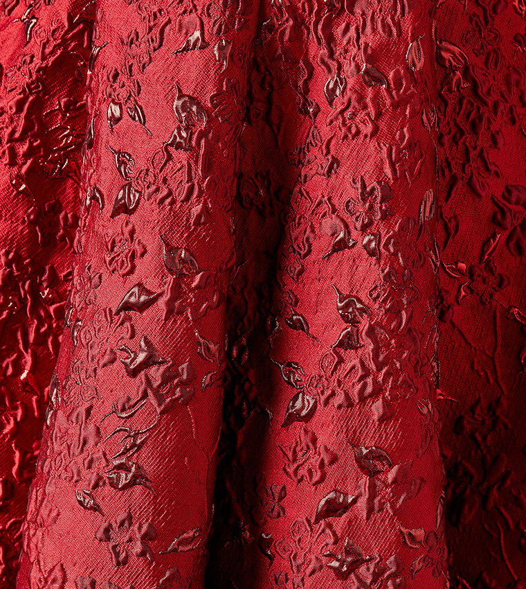 Jacquard Strappy Midi Dress