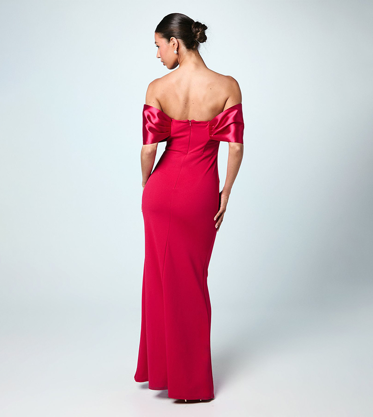 Satin Scuba Bridesmaids Maxi Dress