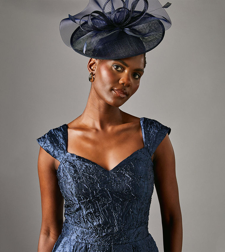 Jacquard Sweetheart Neck Midi Party Dress