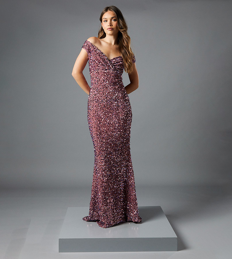 Bardot Velvet Sequin Maxi Dress