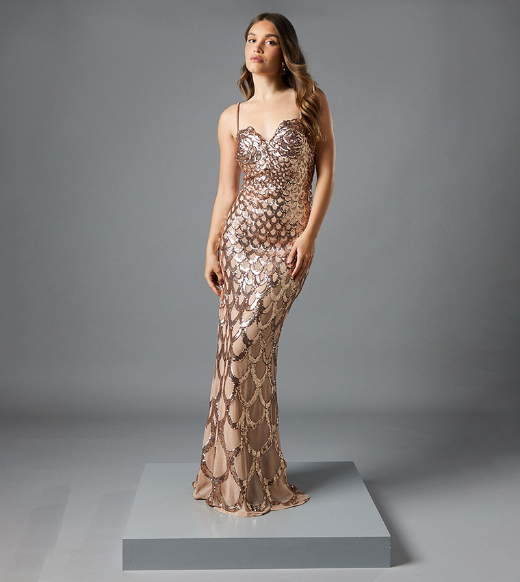 Sequin Strappy Maxi Dress
