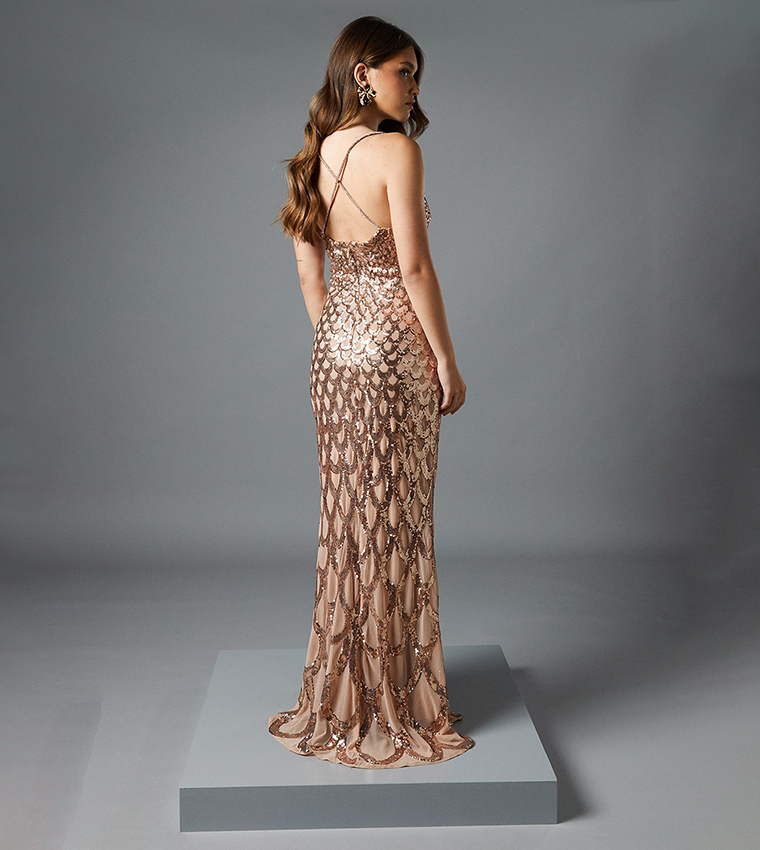 Sequin Strappy Maxi Dress