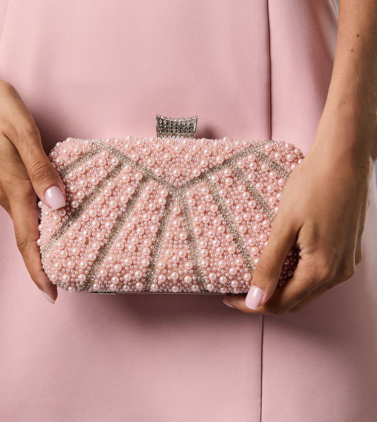 Pearl Detail Clutch Bag