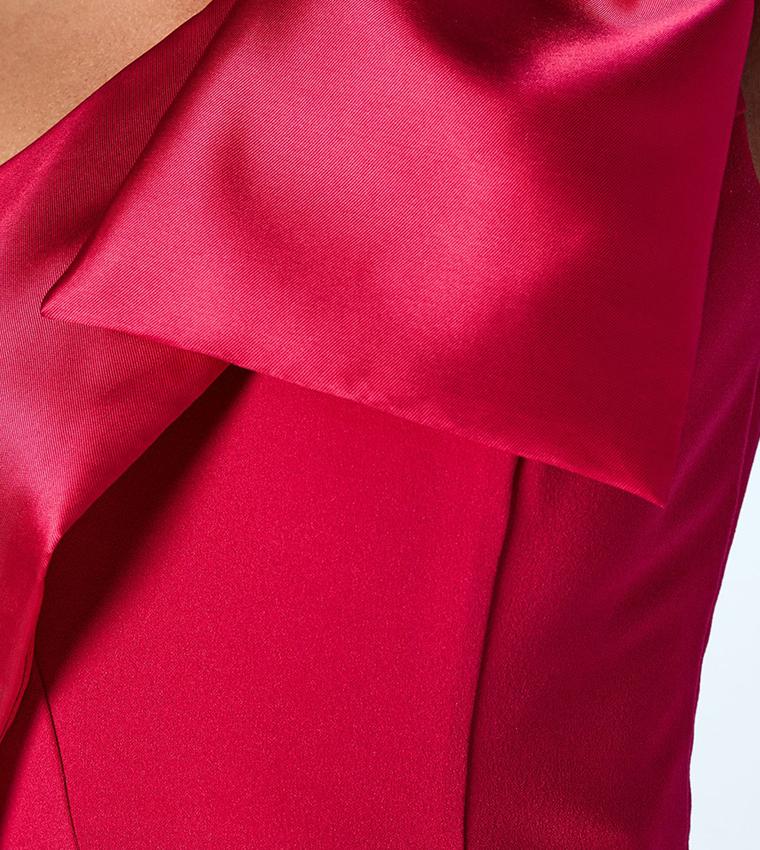 Bow One Shoulder Midi Dress