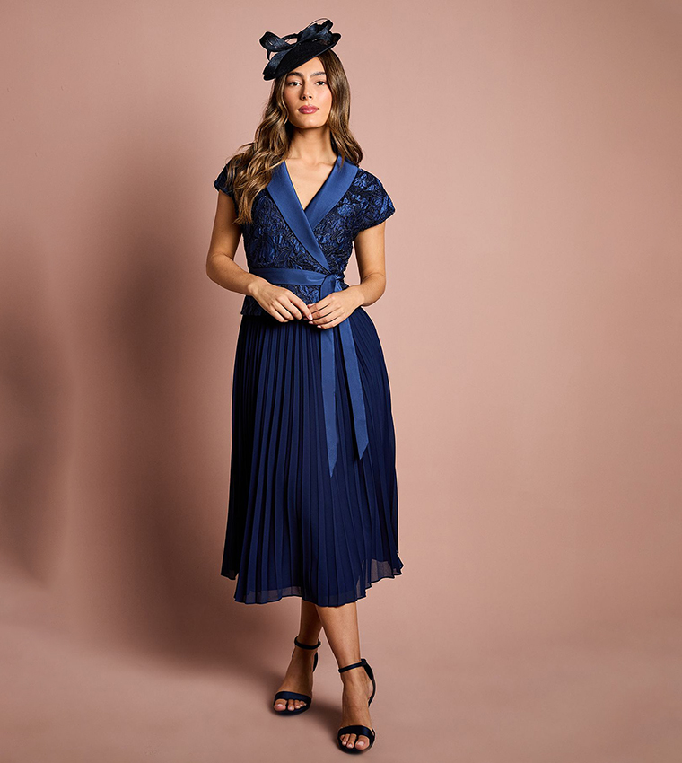 Buy Coast Wrap Top Bodice Midi Dress In Navy
