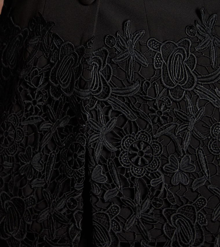 Single Breasted Lace Trim Fitted Blazer