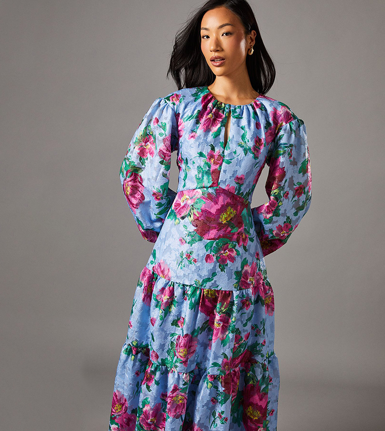 Printed Jacquard Volume Dress