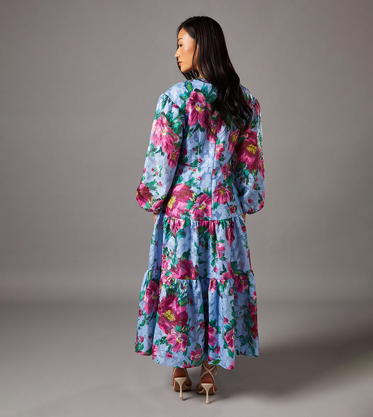 Printed Jacquard Volume Dress