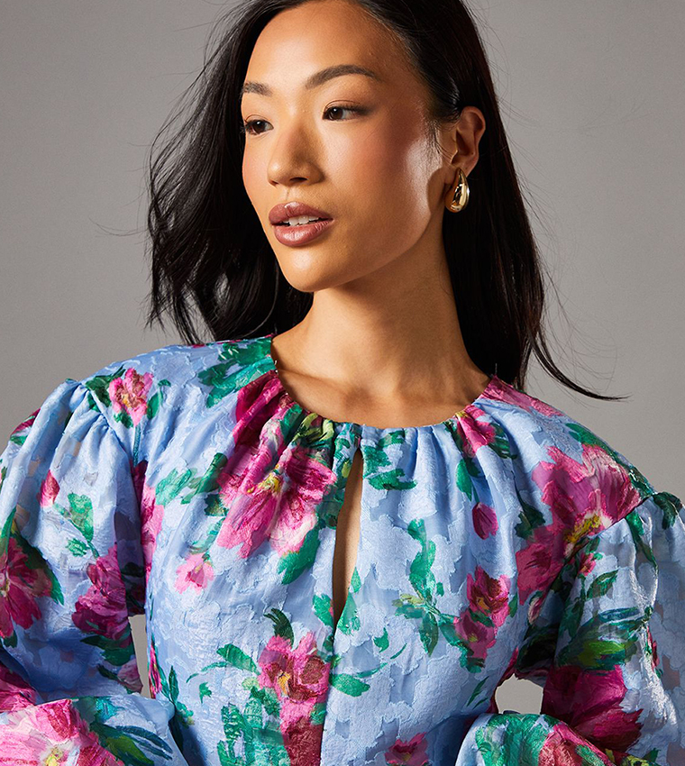 Printed Jacquard Volume Dress