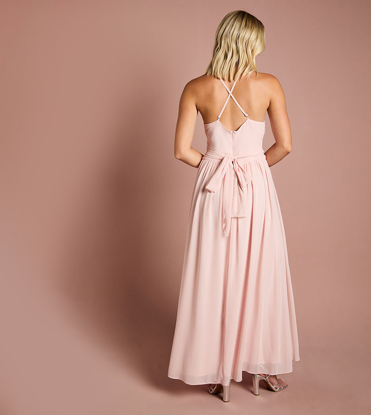 Teen Coast Cross Front Detail Cami Bridesmaids Maxi Dress