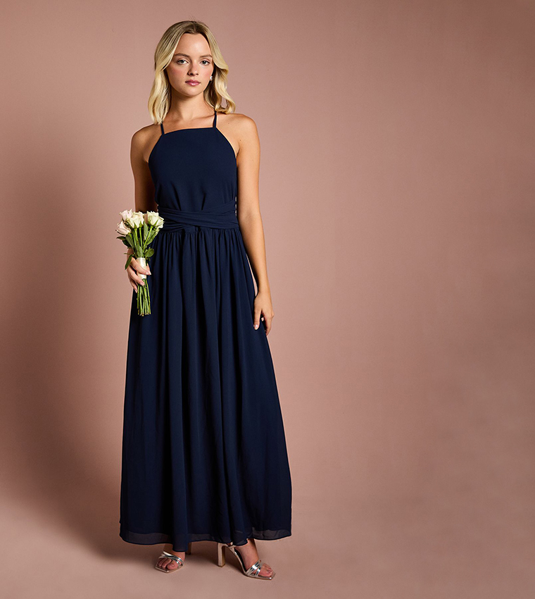 Teen Coast Cross Front Detail Cami Bridesmaids Maxi Dress