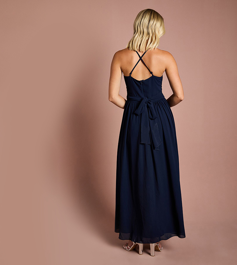 Teen Coast Cross Front Detail Cami Bridesmaids Maxi Dress