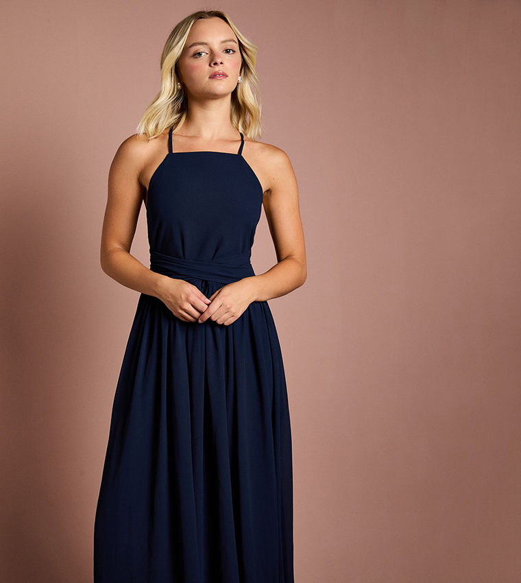 Teen Coast Cross Front Detail Cami Bridesmaids Maxi Dress