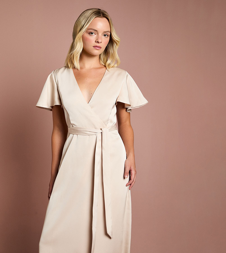 Teen Coast Angel Sleeves Bridesmaids Maxi Dress