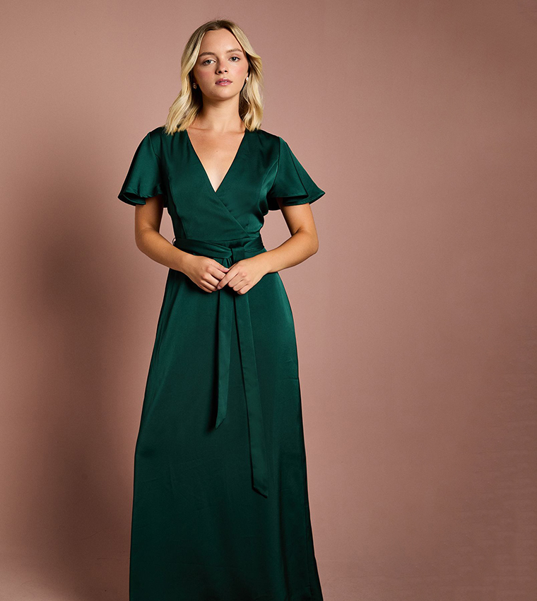 Teen Coast Angel Sleeves Bridesmaids Maxi Dress