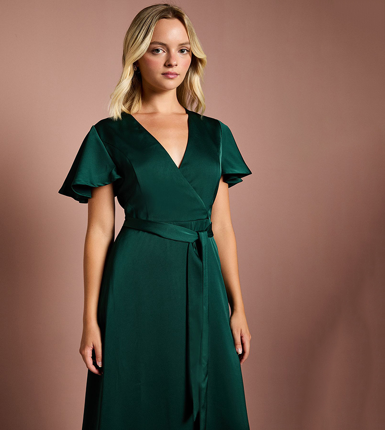 Teen Coast Angel Sleeves Bridesmaids Maxi Dress