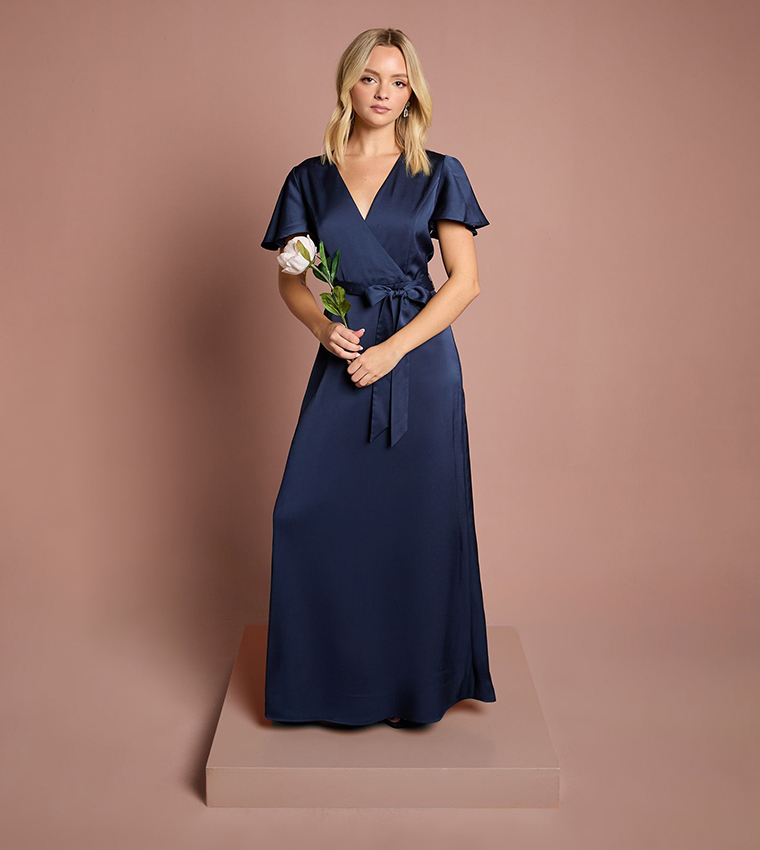 Teen Coast Flared Sleeves Bridesmaid Dress
