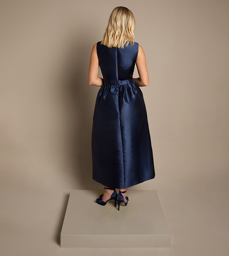 فستان ماكسي تويل بفيونكة لوصيفات العروسة 