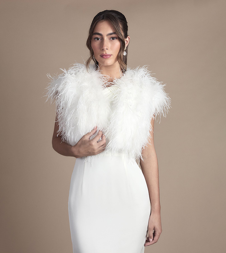 Feather Bridal Bolero Cover Up