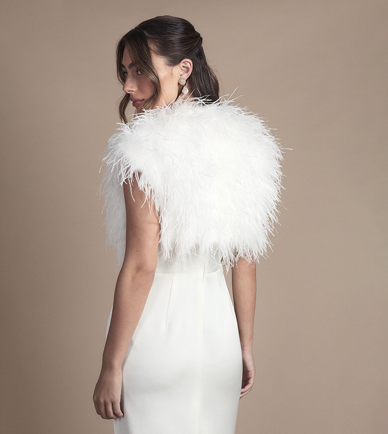 Feather Bridal Bolero Cover Up