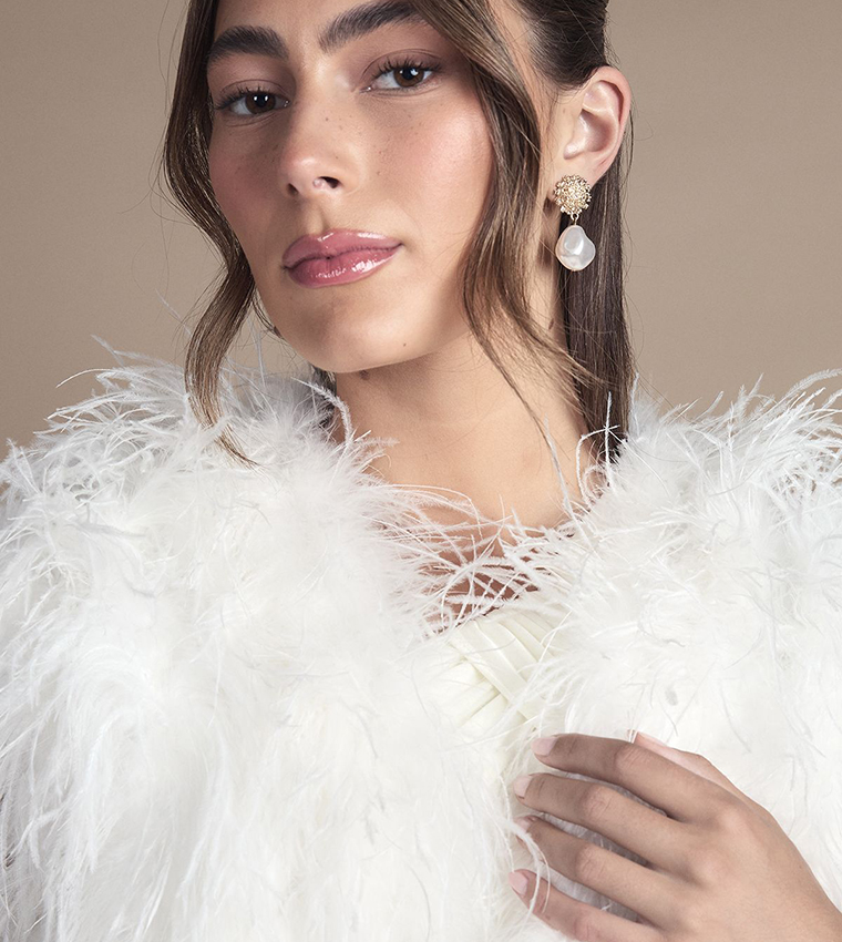 Feather Bridal Bolero Cover Up